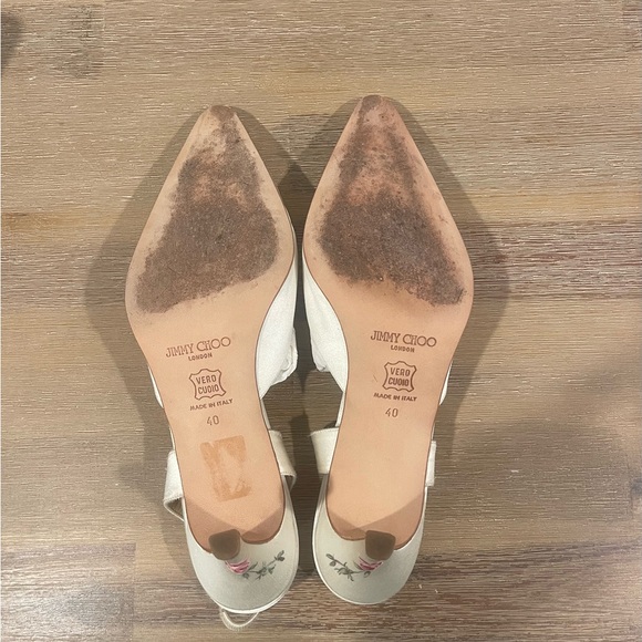 Jimmy Choo Vintage White Floral Women's Wedding Shoes - Picture 13 of 16